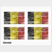 Sticker Rectangulaire Drapeau belge soufflé et porté (Feuille)