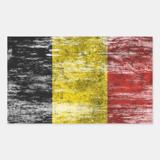 Sticker Rectangulaire Drapeau belge soufflé et porté (Devant)