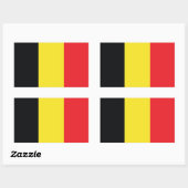 Sticker Rectangulaire Drapeau Belgique (Feuille)