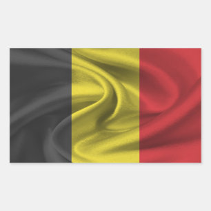 Sticker Rectangulaire Drapeau Belgique
