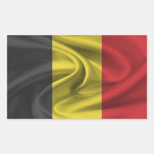 Sticker Rectangulaire Drapeau Belgique (Devant)