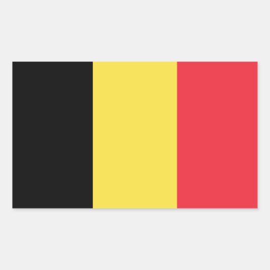 Sticker Rectangulaire Drapeau Belgique (Devant)