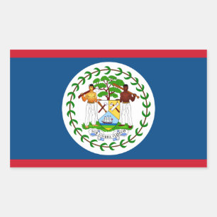 Sticker Rectangulaire Drapeau Belize/Bélizienne