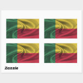 Sticker Rectangulaire Drapeau Bénin (Feuille)
