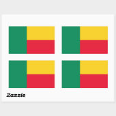 Sticker Rectangulaire Drapeau béninois, Drapeau du Bénin (Feuille)