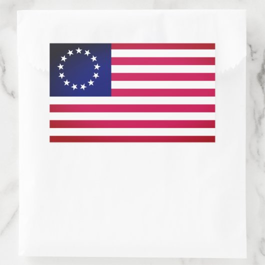 Sticker Rectangulaire Drapeau Betsy Ross (Sac)