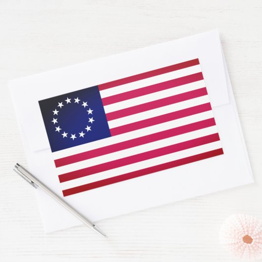 Sticker Rectangulaire Drapeau Betsy Ross (Enveloppe)