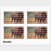 Sticker Rectangulaire Drapeau bison (Feuille)