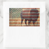 Sticker Rectangulaire Drapeau bison (Sac)