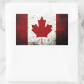 Sticker Rectangulaire Drapeau Black Grunge Canada (Sac)