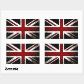 Sticker Rectangulaire Drapeau Black Grunge England 3 (Feuille)