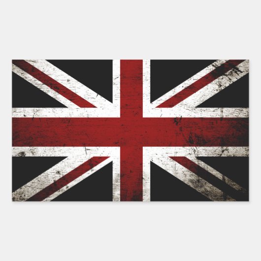 Sticker Rectangulaire Drapeau Black Grunge England 3 (Devant)