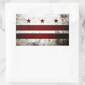 Sticker Rectangulaire Drapeau Black Grunge Washington DC (Sac)