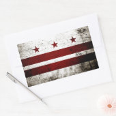 Sticker Rectangulaire Drapeau Black Grunge Washington DC (Enveloppe)