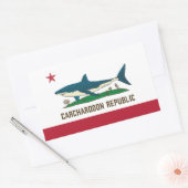 Sticker Rectangulaire Drapeau blanc Carcharodon République de Californie (Enveloppe)