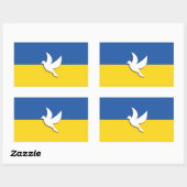 STICKER RECTANGULAIRE DRAPEAU BLEU JAUNE EN BICOULEUR D'UKRAINE PAIX DOV (Feuille)