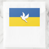 STICKER RECTANGULAIRE DRAPEAU BLEU JAUNE EN BICOULEUR D'UKRAINE PAIX DOV (Sac)