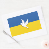 STICKER RECTANGULAIRE DRAPEAU BLEU JAUNE EN BICOULEUR D'UKRAINE PAIX DOV (Enveloppe)