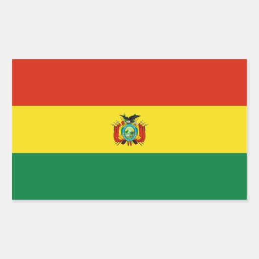 Sticker Rectangulaire Drapeau Bolivie/Bolivie (Devant)