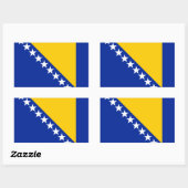 Sticker Rectangulaire Drapeau bosniaque, Drapeau de Bosnie-Herzégovine (Feuille)