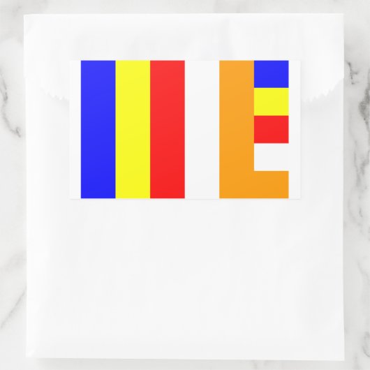 Sticker Rectangulaire Drapeau bouddhiste (Sac)
