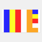 Sticker Rectangulaire Drapeau bouddhiste (Devant)