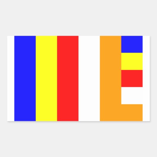 Sticker Rectangulaire Drapeau bouddhiste (Devant)