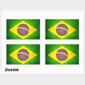 Sticker Rectangulaire Drapeau Brésil baisé par Sun (Feuille)