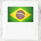 Sticker Rectangulaire Drapeau Brésil baisé par Sun (Sac)