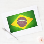 Sticker Rectangulaire Drapeau Brésil baisé par Sun (Enveloppe)
