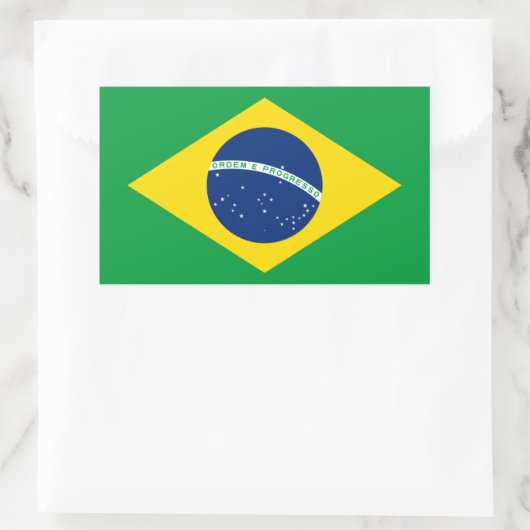 Sticker Rectangulaire Drapeau Brésil/Brésil (Sac)