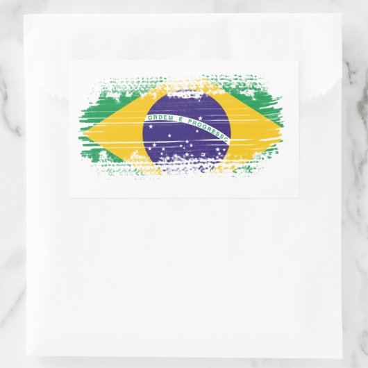 Sticker Rectangulaire Drapeau brésilien (Sac)