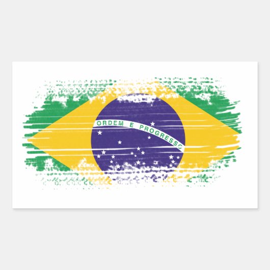 Sticker Rectangulaire Drapeau brésilien (Devant)