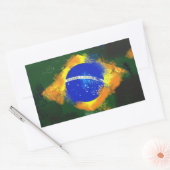 Sticker Rectangulaire Drapeau brésilien BR Brasil (Enveloppe)