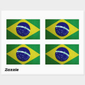 Sticker Rectangulaire Drapeau brésilien Vintage (Feuille)