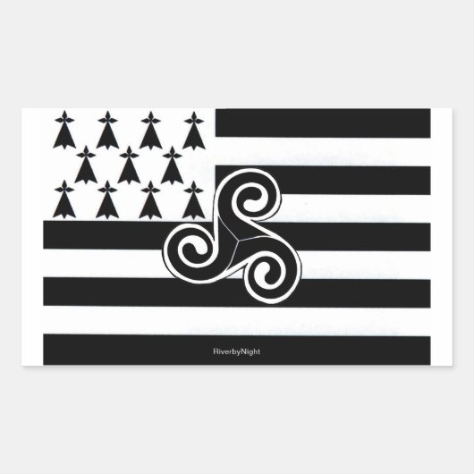Sticker Rectangulaire Drapeau breton (breton) (Devant)
