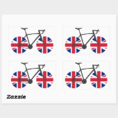 Sticker Rectangulaire Drapeau britannique à vélo (Feuille)