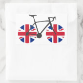 Sticker Rectangulaire Drapeau britannique à vélo (Sac)