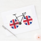 Sticker Rectangulaire Drapeau britannique à vélo (Enveloppe)