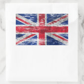 Sticker Rectangulaire Drapeau britannique battu et porté (Sac)
