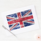 Sticker Rectangulaire Drapeau britannique battu et porté (Enveloppe)