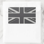 Sticker Rectangulaire Drapeau britannique Black & Grey Carbon Fibre Unio (Sac)