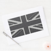 Sticker Rectangulaire Drapeau britannique Black & Grey Carbon Fibre Unio (Enveloppe)