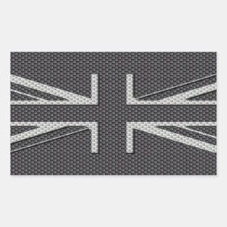 Sticker Rectangulaire Drapeau britannique Black & Grey Carbon Fibre Unio