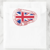 Sticker Rectangulaire Drapeau britannique Escalade carabiner (Sac)
