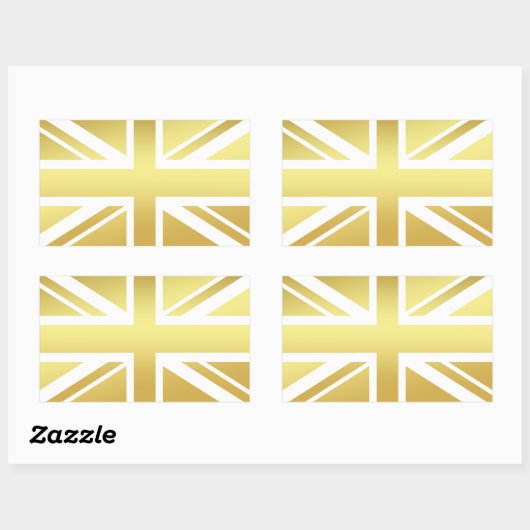 Sticker Rectangulaire Drapeau britannique Golden Union Jack (Feuille)