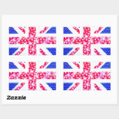 Sticker Rectangulaire Drapeau britannique mignon (Feuille)