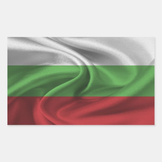 Sticker Rectangulaire Drapeau Bulgarie (Devant)