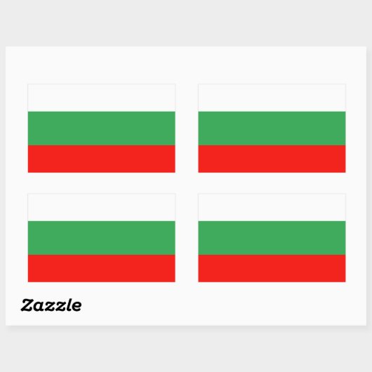 Sticker Rectangulaire Drapeau Bulgarie (Feuille)