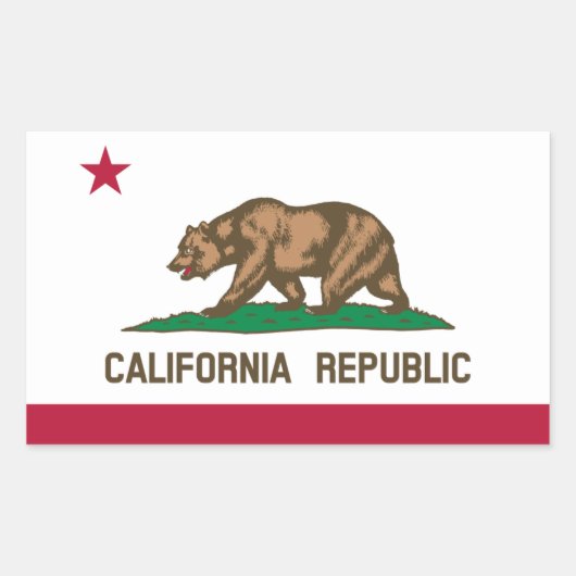 Sticker Rectangulaire Drapeau californien, Drapeau californien (Devant)
